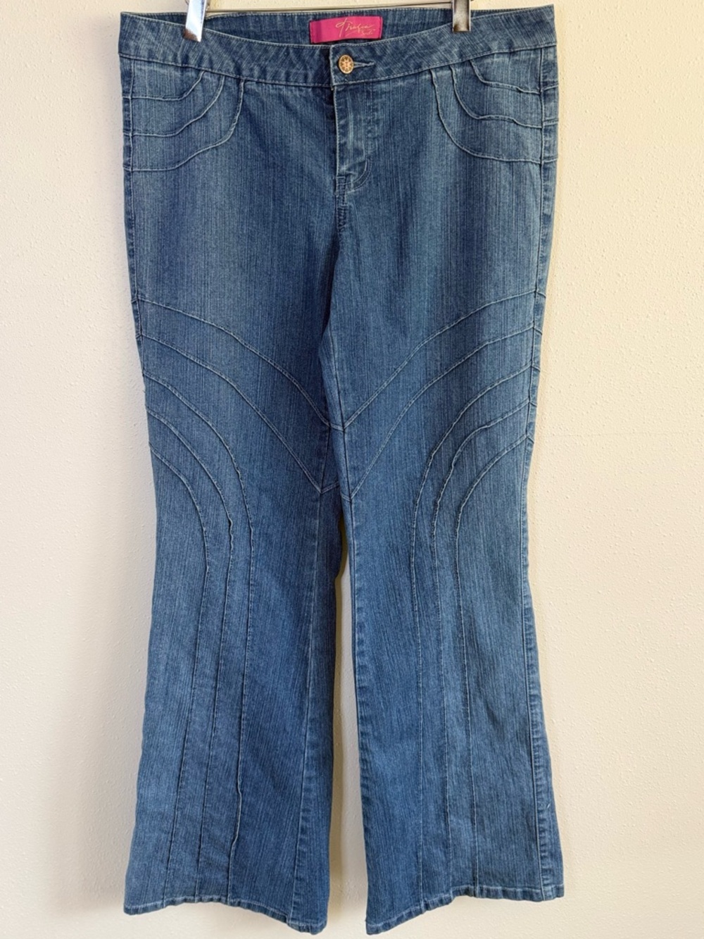 Thalia Sodi Y2K Low Rise Flare Jeans Size 11 12 Stretch Denim